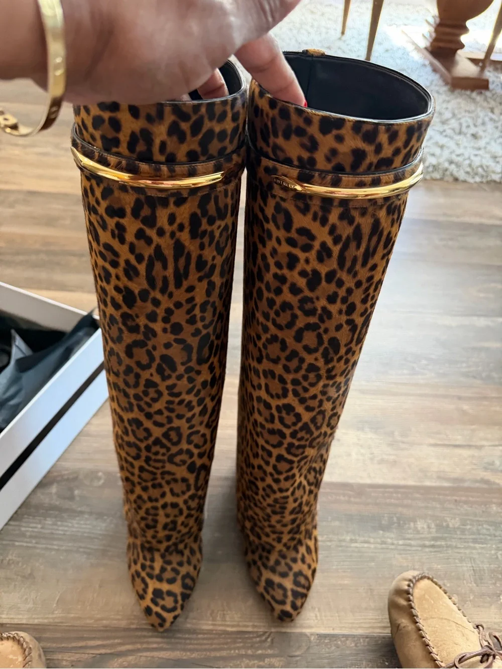 Givenchy Shark Pinch Boots in Leopard Pony-Effect Leather